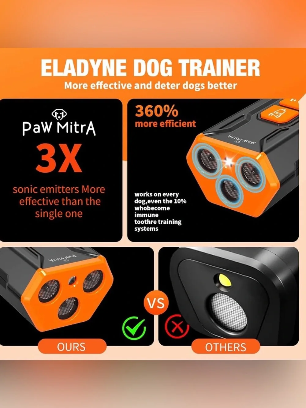 2026 Dog Bark Deterrent Device | Rechargeable Ultrasonic Anti-Barking Trainer wi